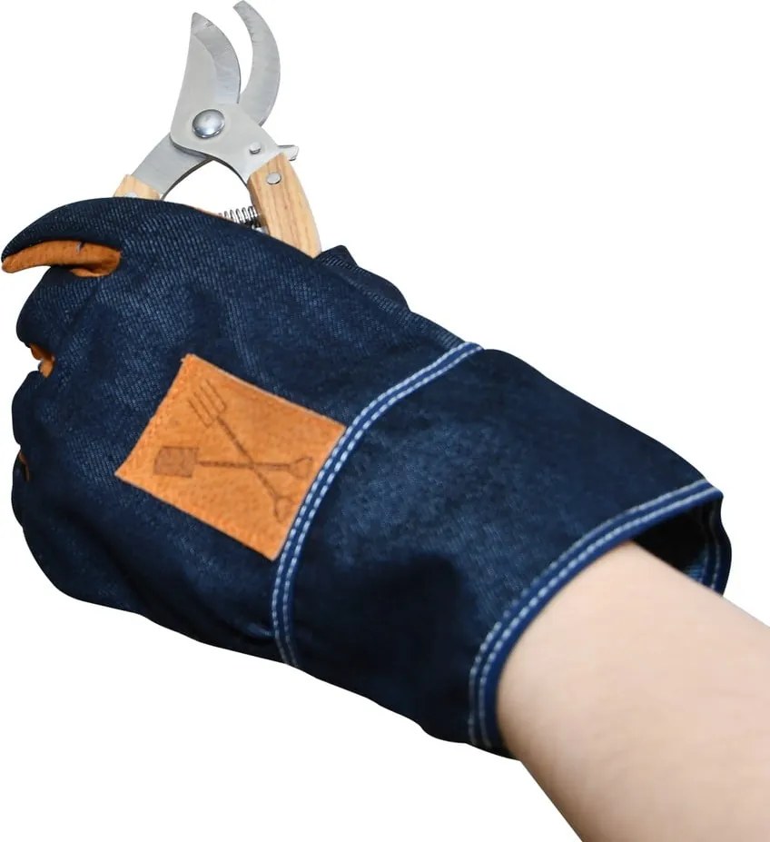 Modro-oranžové záhradnícke rukavice Esschert Design Denim