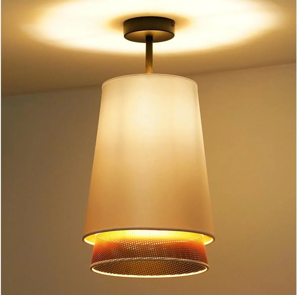 Duolla - Prisadený luster BELL SHINY 1xE27/15W/230V pr. 25 cm biela/medená