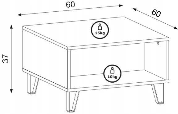 Konferenčný stolík Bilbao 60 cm dub tabakový