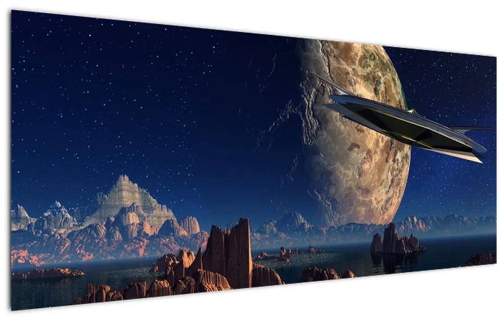 Obraz - Prílet mimozemšťanov (120x50 cm)