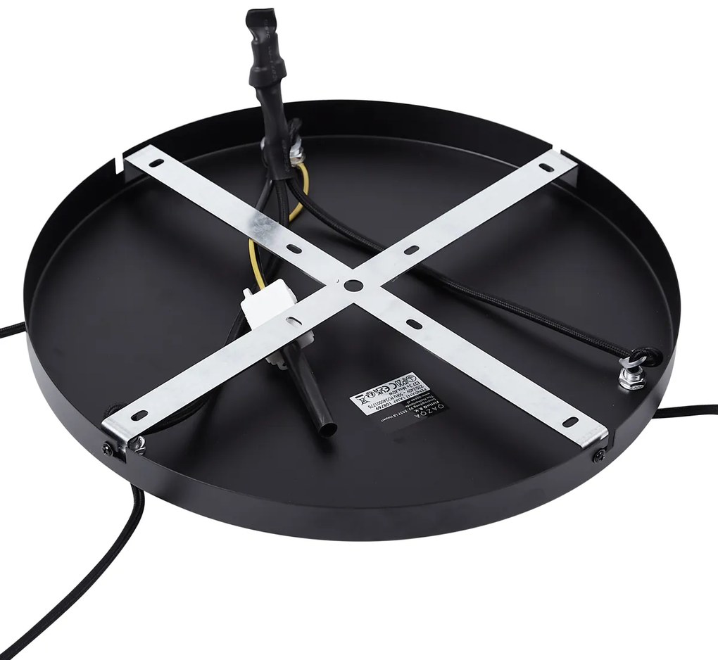 Retro závesná lampa čierna so zeleným sklom 3-svetlá - Denise