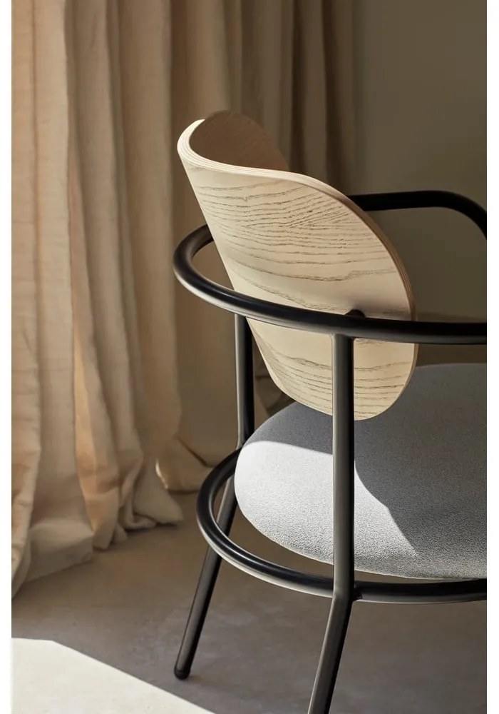 Svetlosivé kreslo v dekore jaseňa Eclipse - Teulat