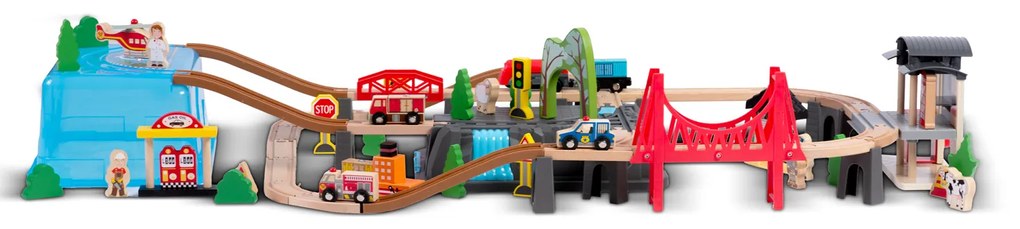 Drevené vláčikové mestečko 100 ks RK-879 Ricokids