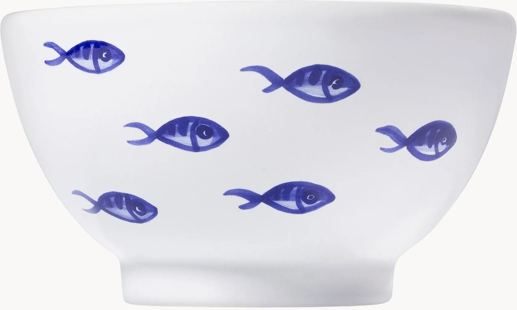 Ručne vyrobená miska na cereálie Blauer Fischschwarm