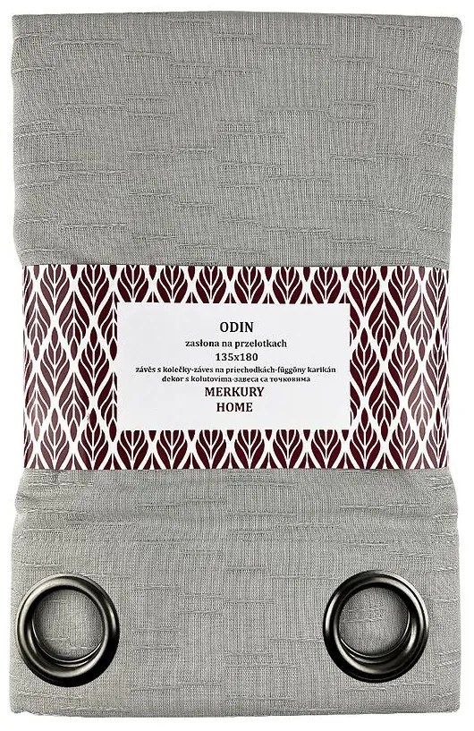 Záves Odin na priechodkách 135x180 svetlo šedá Merkury Home