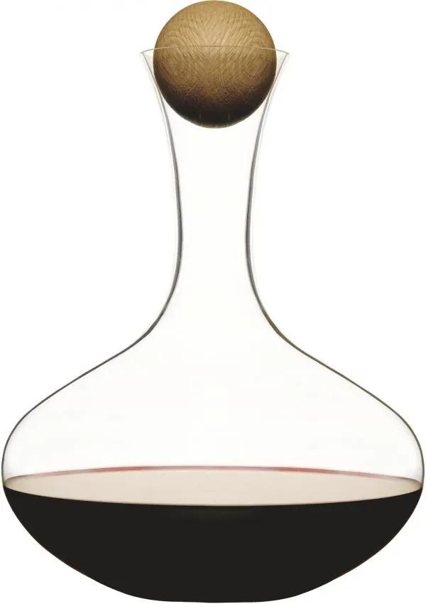 Karafa s drevenou guličkou Sagaform Oval Oak, červené víno 2L