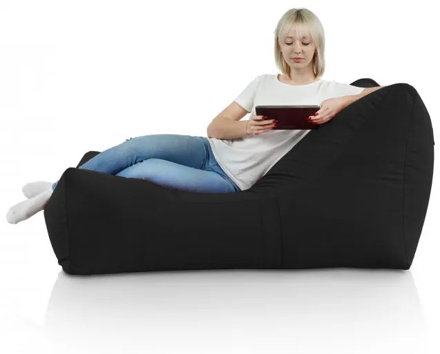 Leňoška LOUNGE ATENA plyš čierna