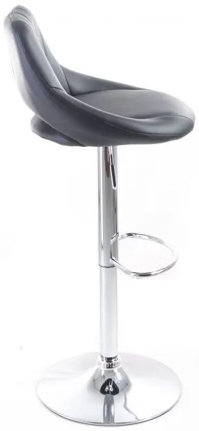 Barová stolička G21 Aletra black koženková, prešívaná,čierna
