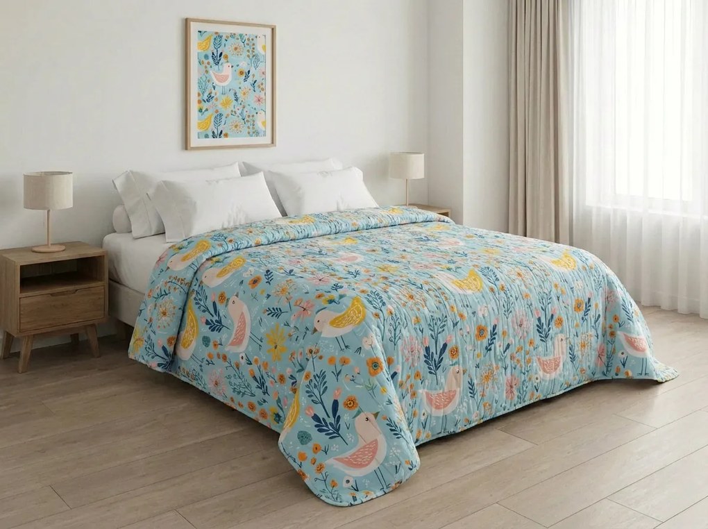 Prehoz na posteľ SPRING TWEET, farebný Rozmer: 170 x 210 cm