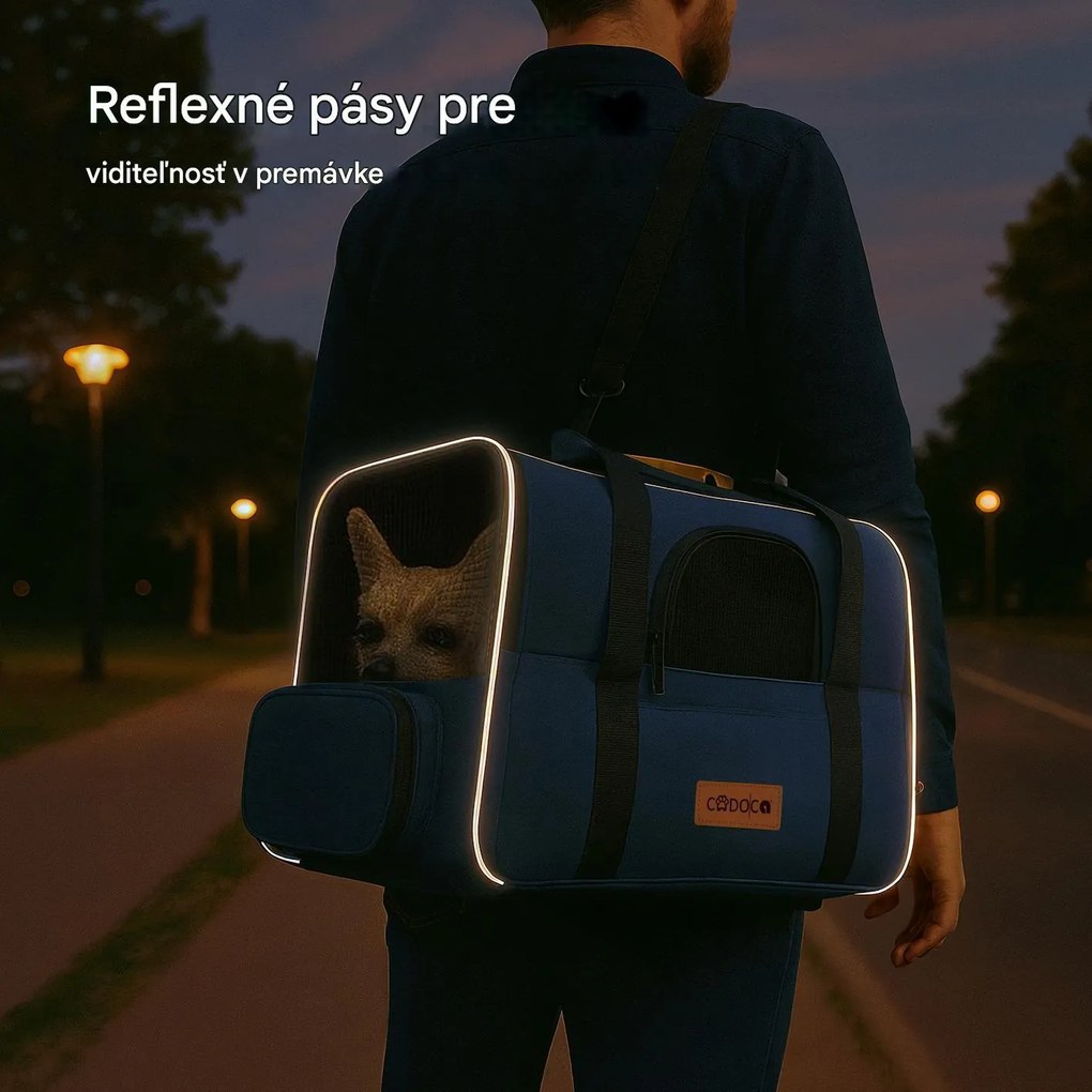InternetovaZahrada Prenosná taška pre mačky 44x34x31 cm - modrá