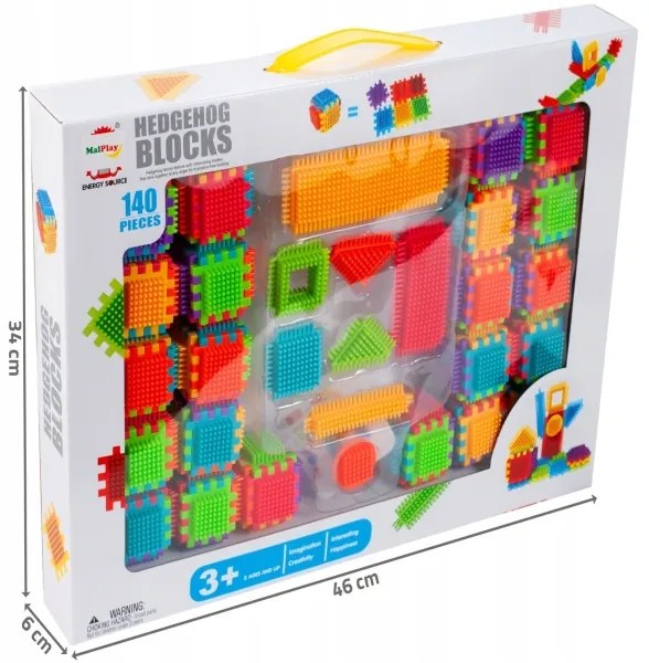 Bloky Ježci stavebné doštičky 140 prvkov v kartóne