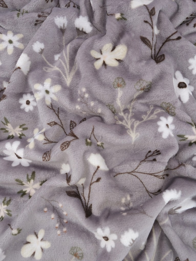 Deka mikroplyš Exclusive 150 × 200 cm – Vanessa sivá