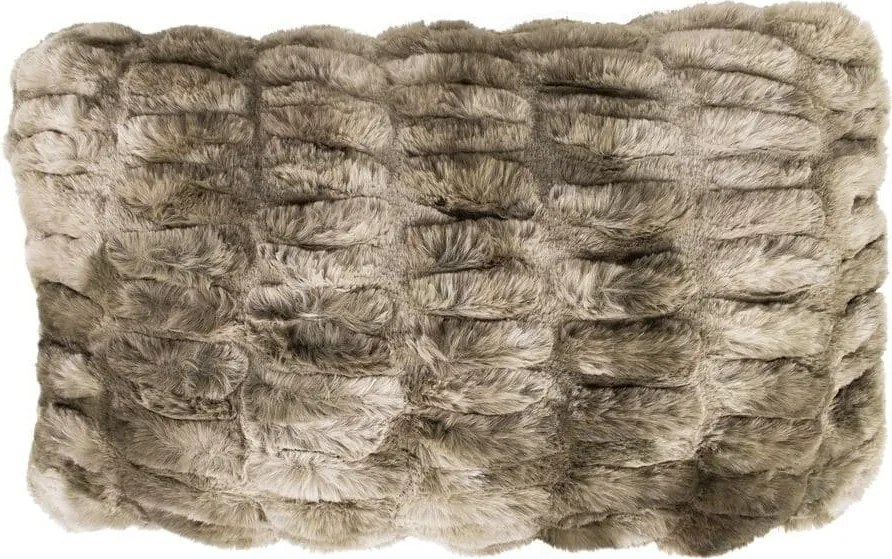 Hnedý rebrovaný chlpatý vankúš Bear brown - 30*50*15cm