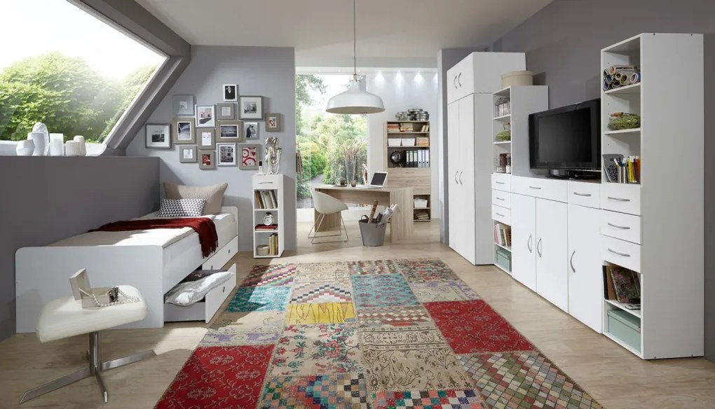 Policová skriňa Multiraum, 70 cm, biela