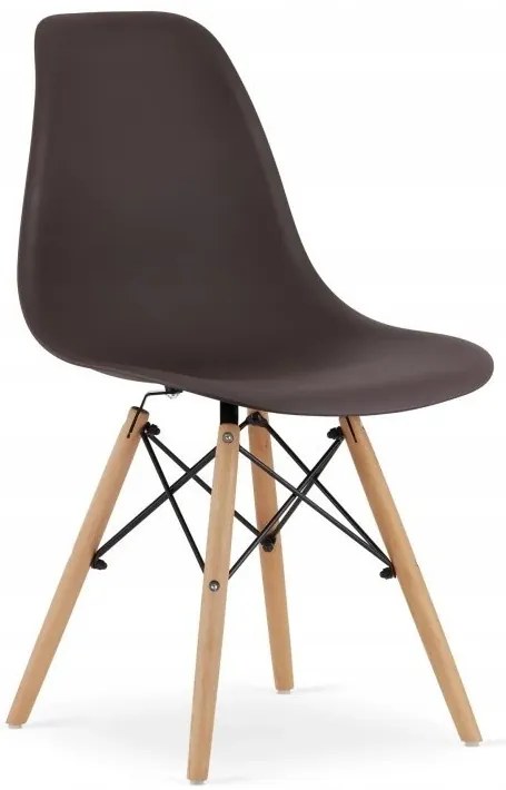 Jedálenská zostava TODI 80cm okrúhly stolový set biely + 4 stoličky OSAKA hnedé
