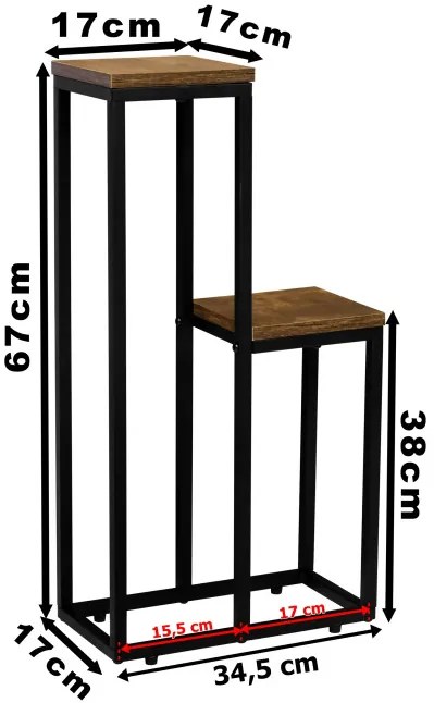 Stojan na kvety HANZEL RUSTIC dub