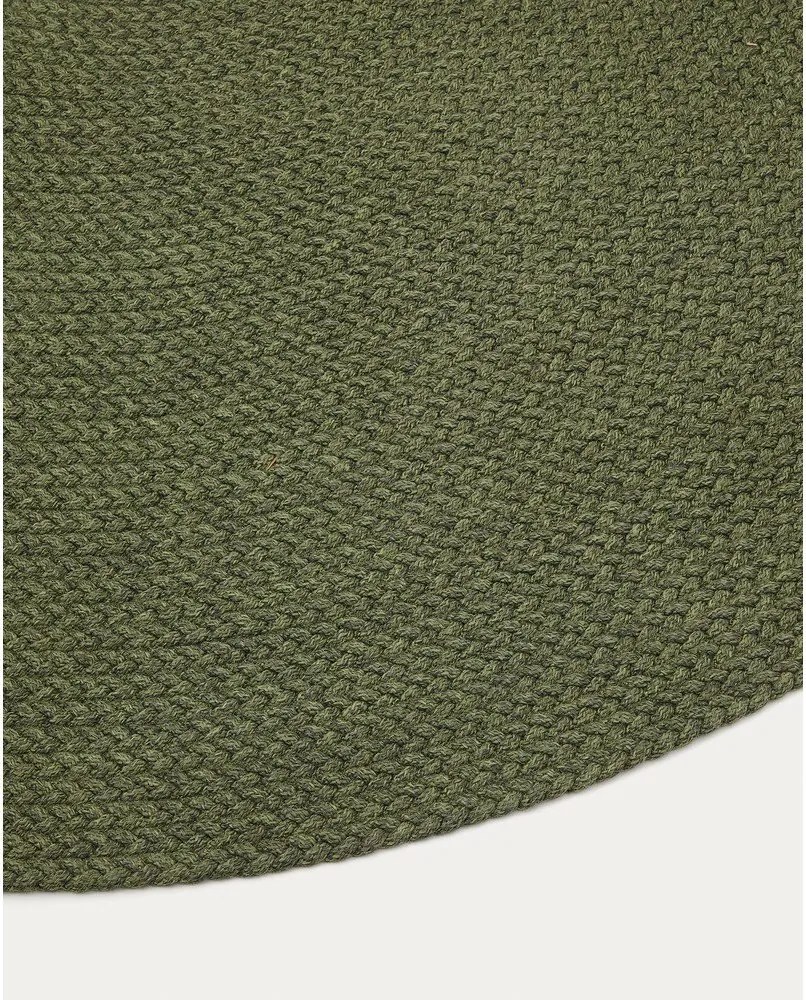 Zelený okrúhly vnútorný a vonkajší koberec z recyklovaných vlákien ø 150 cm Despas – Kave Home