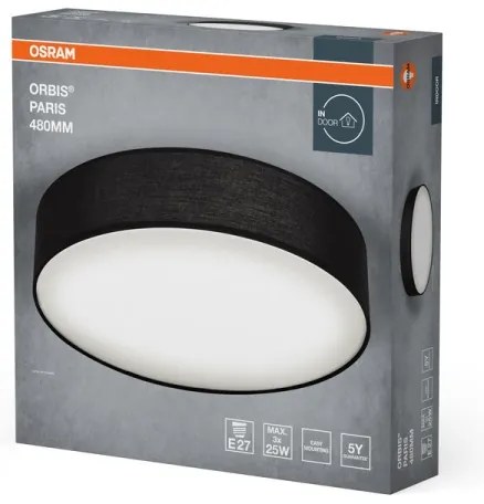 Osram - Stropné svietidlo ORBIS PARIS 3xE27/25W/230V priemer 48 cm čierne