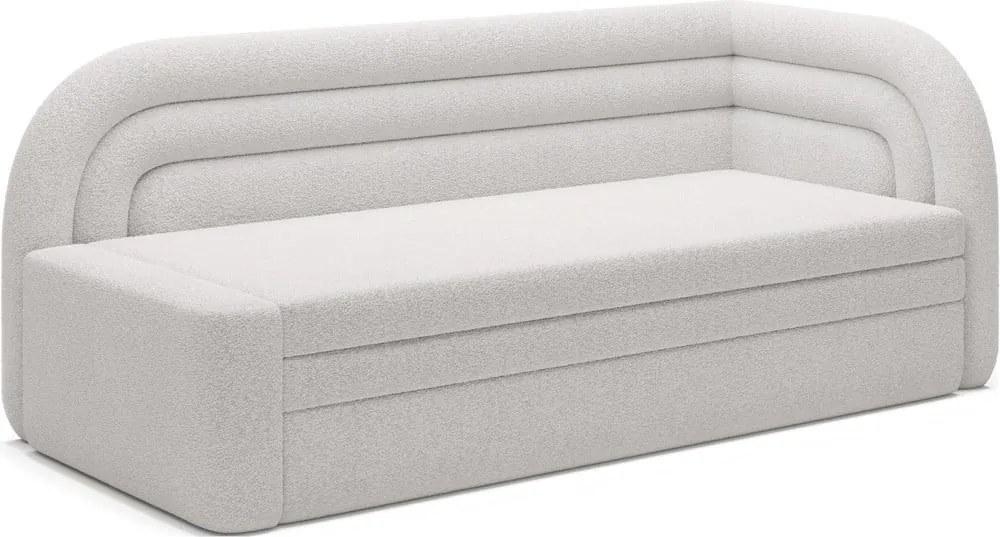 Krémovobiela rozkladacia/s úložným priestorom pohovka z textílie buklé pravý roh 223 cm Fabillo – ELTAP