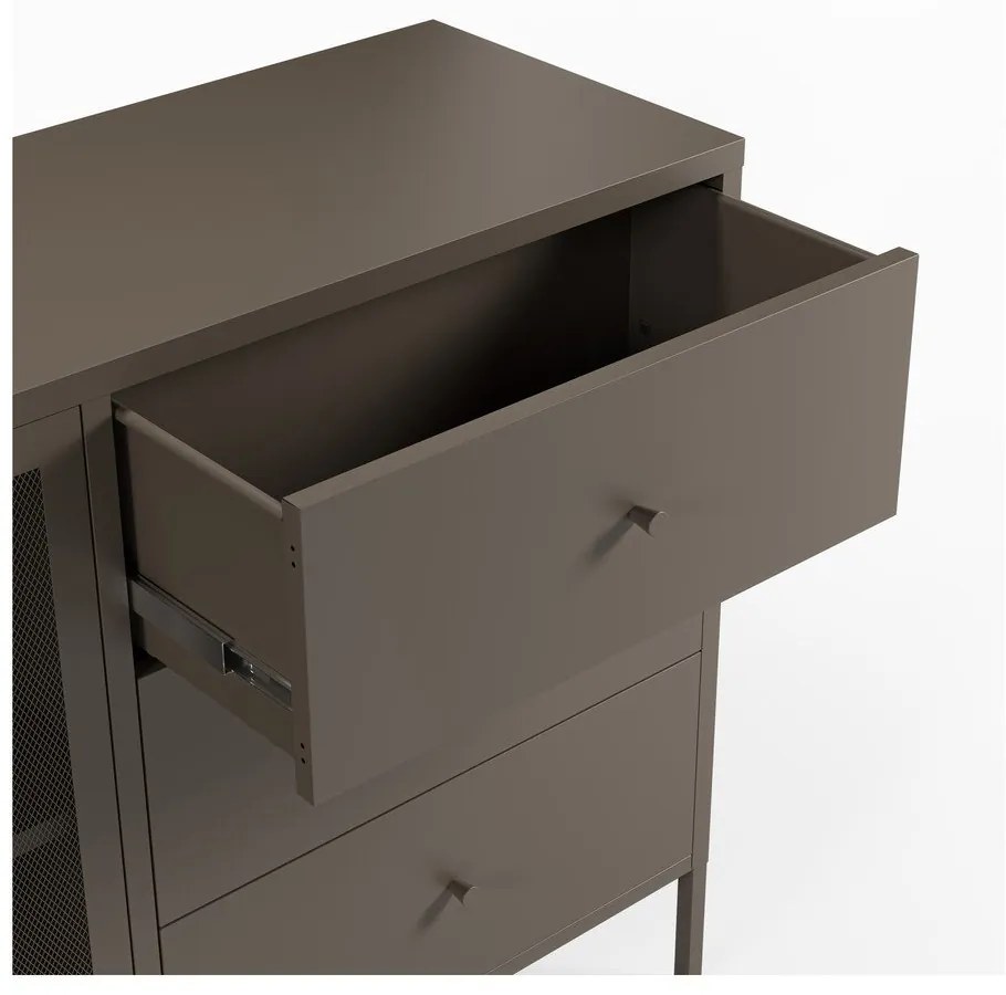 Sivá kovová komoda 140x90x40 cm Fayna – Marckeric