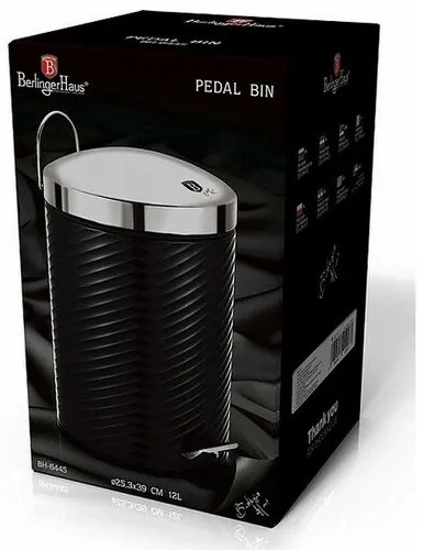 Berlinger Haus Kôš odpadkový nerez Royal Black Collection, 12 l