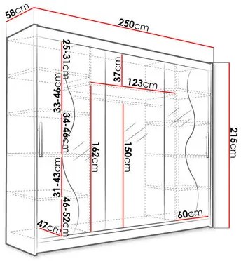Šatníková skriňa Dorian (sonoma). Vlastná spoľahlivá doprava až k Vám domov. 1122070