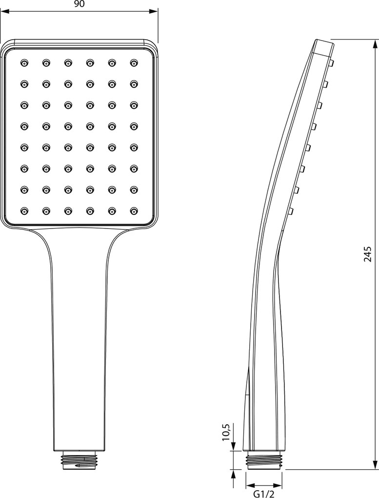 Sapho Sapho, ručná sprcha, 245mm, silikon trysky, ABS/grafitová, SK779GM