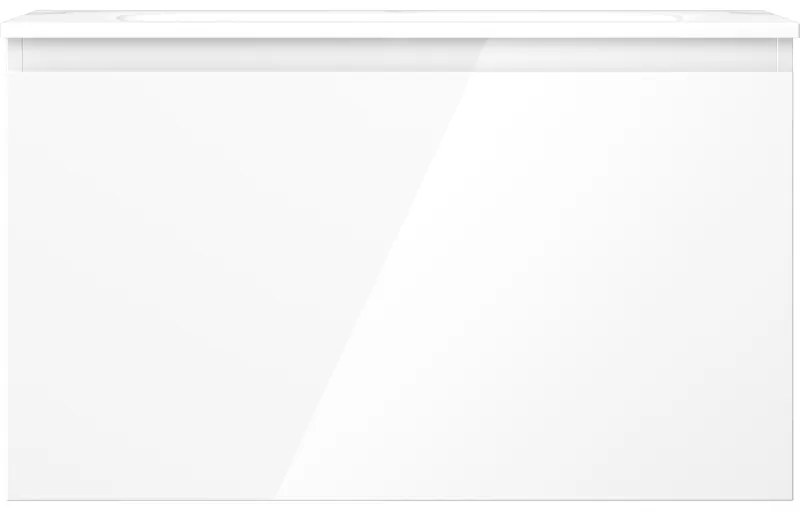 Mexen Orio, kúpeľňová skrinka 80 cm s umývadlom Vela, 1 zásuvka, biela lesklá, 91A10-08047-1-BF00-W23M00