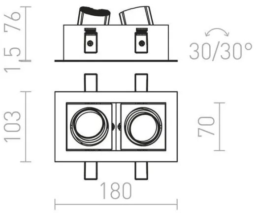 RED - Design Rendl - R12857 - LED Podhľadové svietidlo BONDY 2xLED/7W/230V