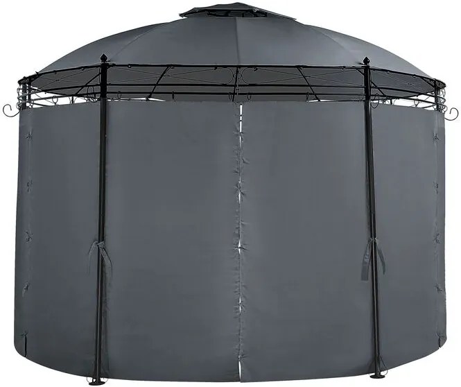 Záhradný altán s LED solárnym osvetlením BestBerg BBGG-20 / 350 x 274 cm / šedá
