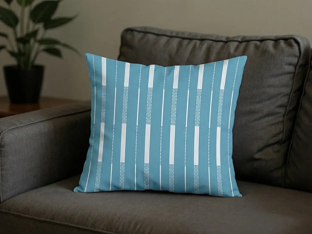 Mikroflanelová obliečka na vankúš STRIPELLE 40x50 cm, modrá