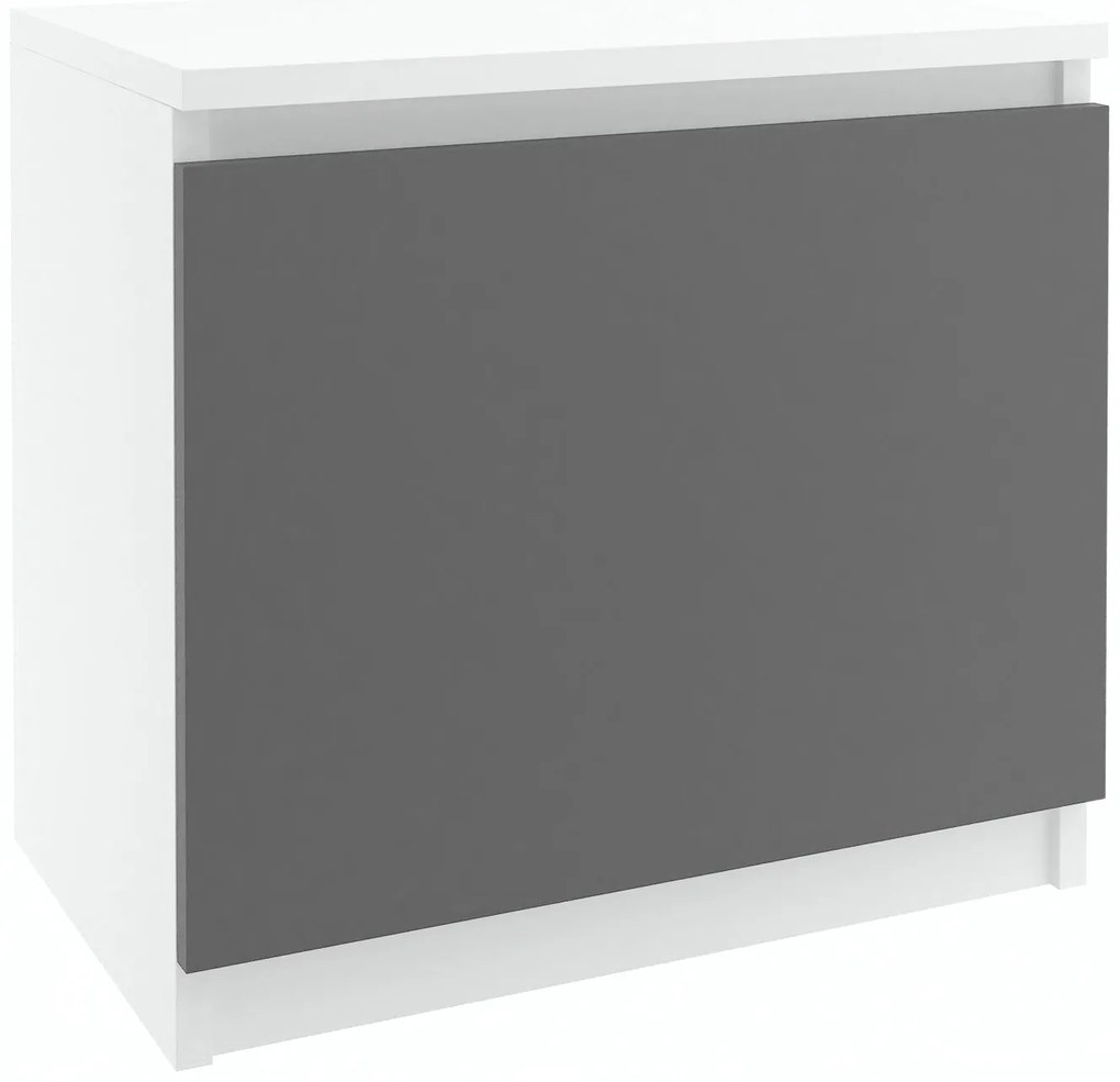 Nočný stolík Belini biely / šedý SI SN1/0/W/SR/0/0