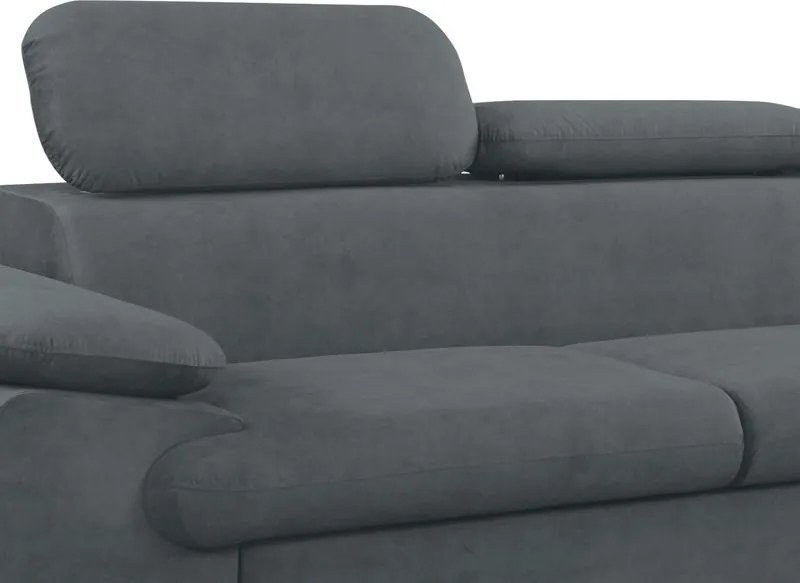 Rohová sedacia súprava Scala, ocelovo šedá látka, pravý roh