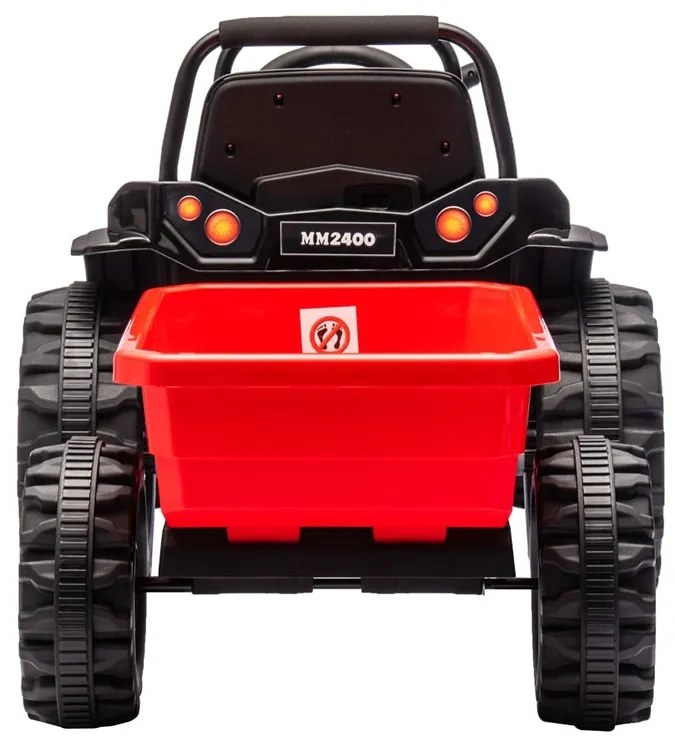 Elektrický traktor s prívesom Milly Mally Farmer červený
