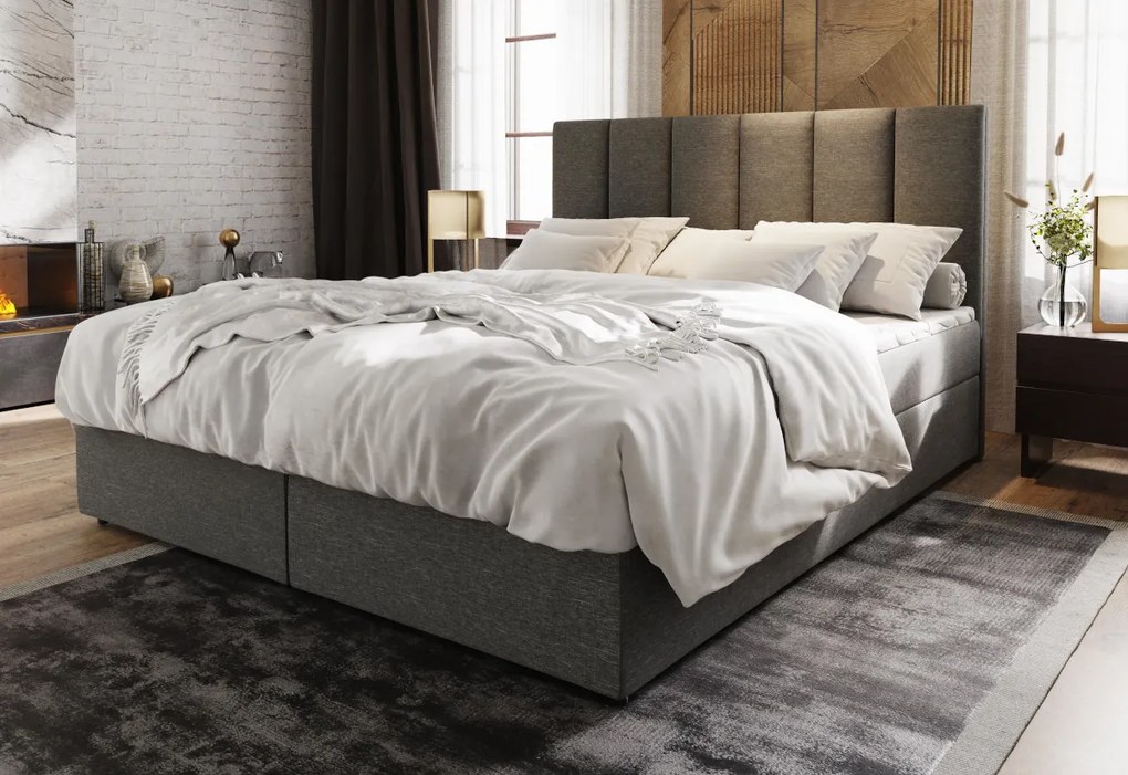 Čalúnená posteľ boxspring KARDI, 160x200, cosmic 10 + topper