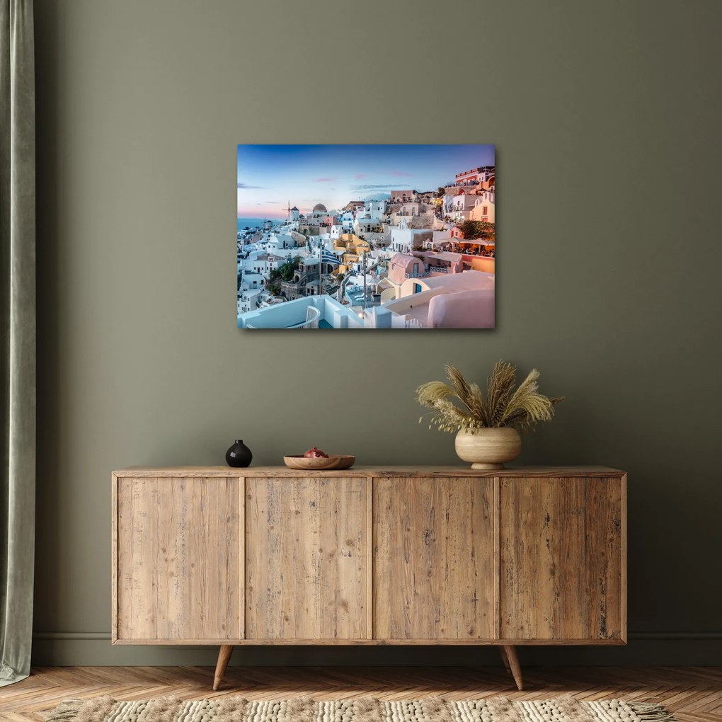 Obraz - Súmrak v Santorini (70x50 cm)