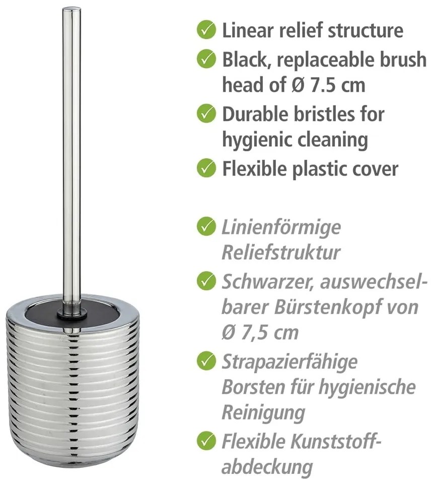 Keramická WC kefa v striebornej farbe Vilalba - Wenko