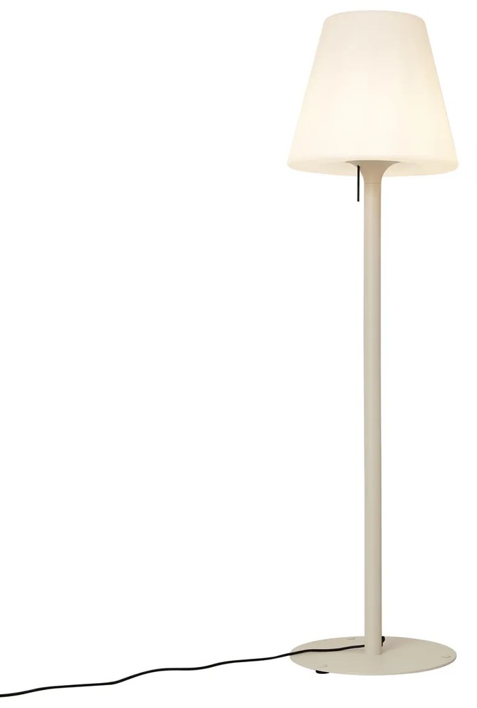 Moderná vonkajšia stojaca lampa béžová s bielym tienidlom IP44 - Big Virginia