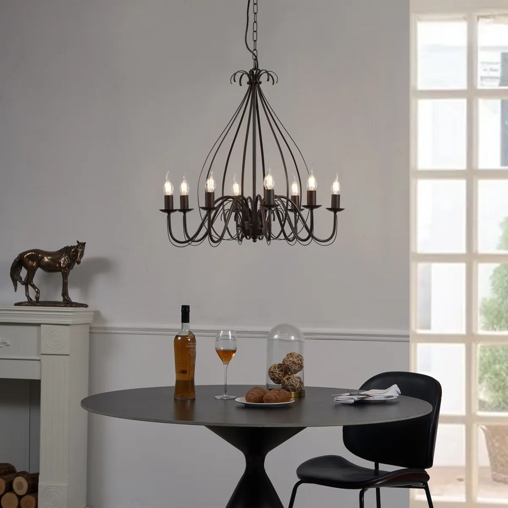 Klasický luster hrdzavo hnedý 8-svetiel - Giuseppe