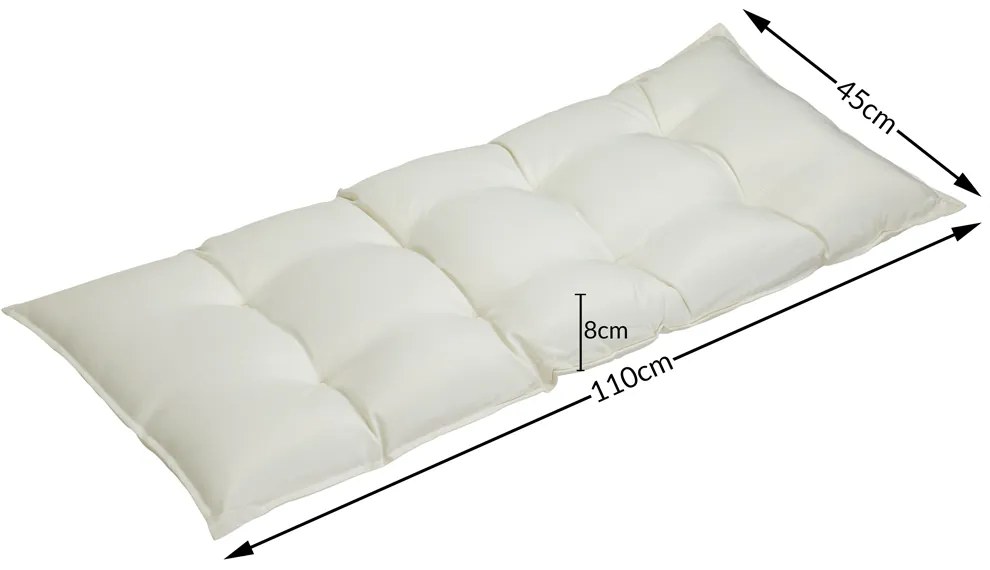 InternetovaZahrada Poduška na lavicu 110x45x8 cm - krémová