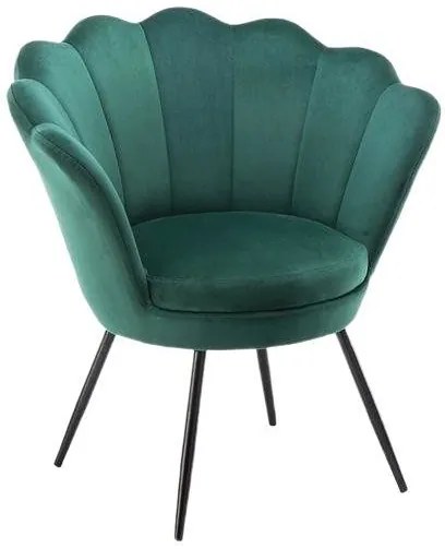 LuxuryForm DESIGN Kreslo FREY VELUR s čiernymi nohami - zelené
