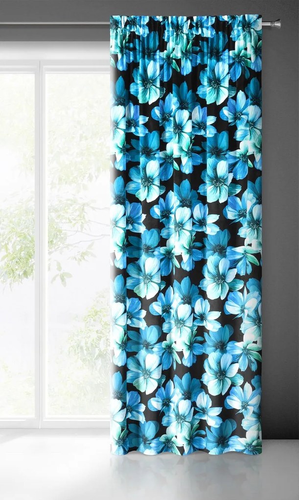 Dekorstudio Dekoračný zamatový záves KLEO s kvetinovým vzorom