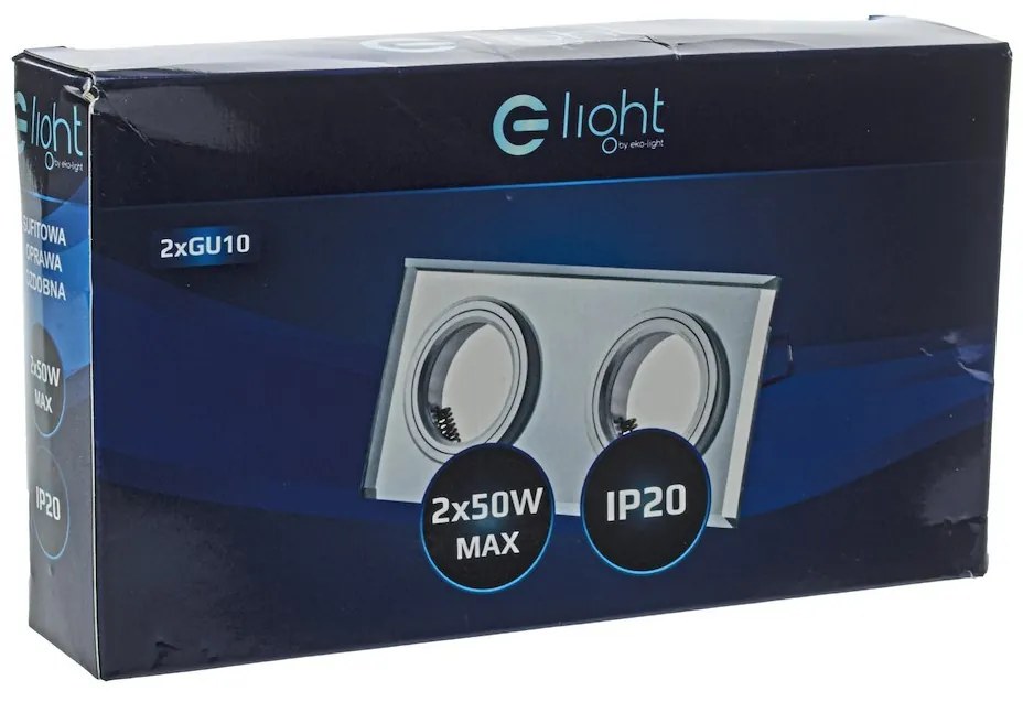 Podhľadové svietidlo Glass Square II, 1x sklenené/strieborné kovové tienidlo, s