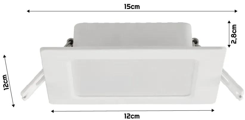BERGE Štvorcový LED panel biely - zapustený - 6W - PC - neutrálna biela