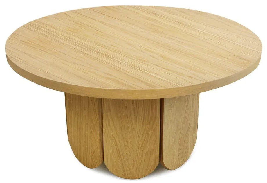 Okrúhly konferenčný stolík s doskou v dubovom dekore v prírodnej farbe 78x78 cm Soft - Woodman