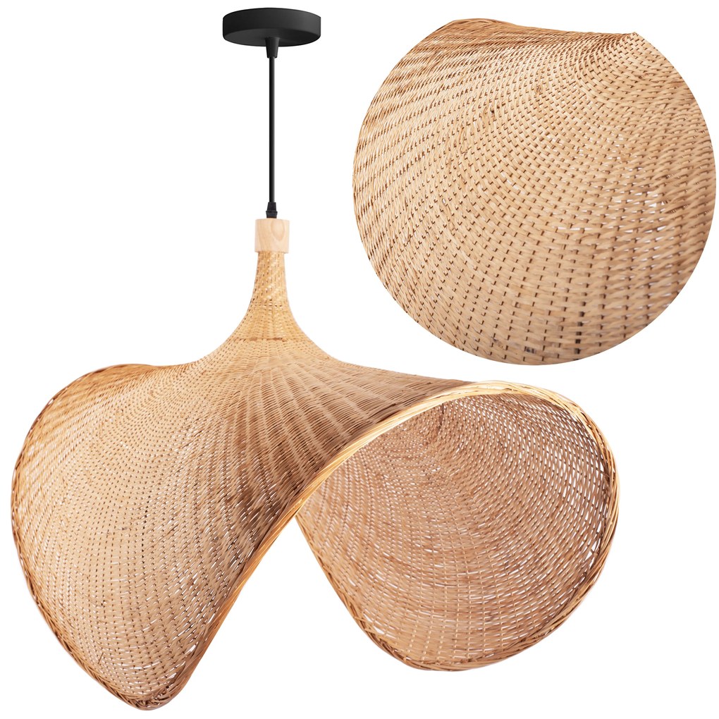 Toolight Boho, závesné svietidlo 1xE27 APP1577-5C, prírodná hnedá, OSW-03800