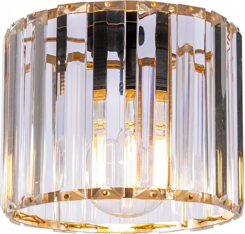 Stropné svietidlo HOLDI 2, 1x priehľadné krištáľové tienidlo, G