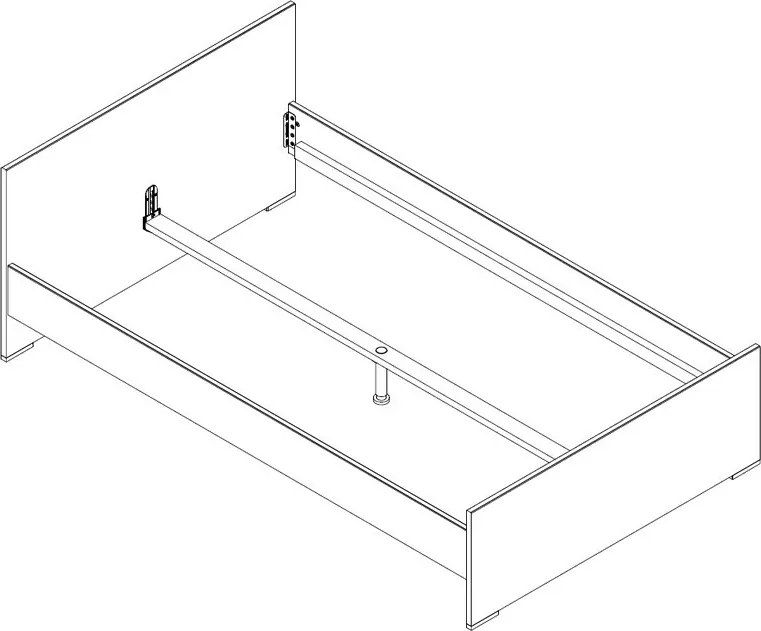 Posteľ Cariba 140x200 cm, dub san remo/grafit
