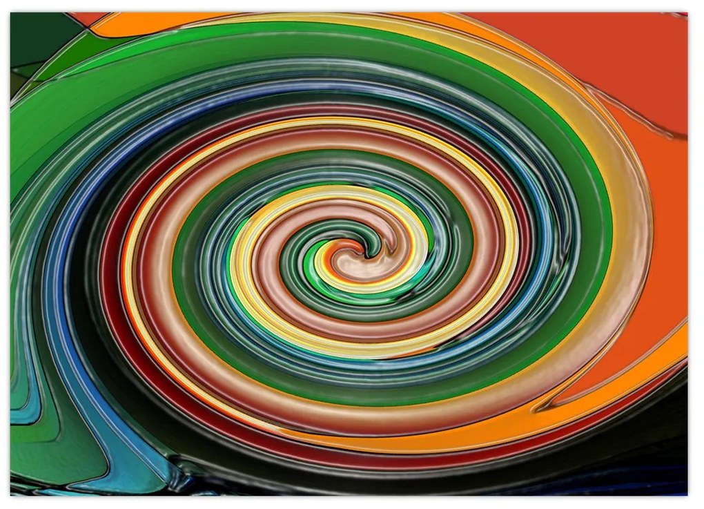 Abstraktný obraz - farebná špirála (70x50 cm)