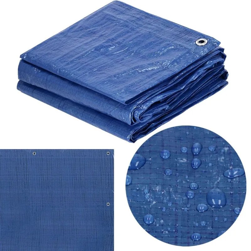 SPRINGOS Krycia plachta s okami 4x6 m, 60g PE, modrá SPRINGOS PROTECT